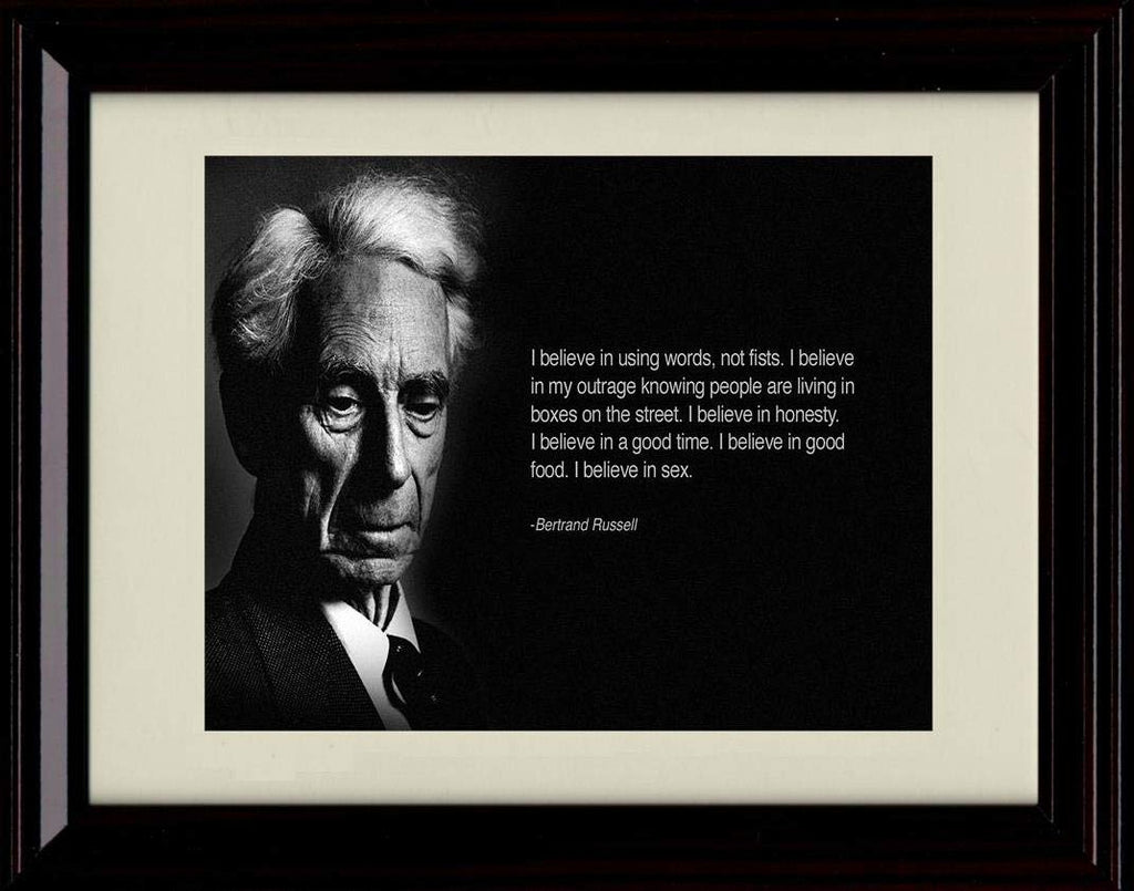 Framed Bertrand Russell Quote - Basic Beliefs Framed Print - Other FSP - Framed   