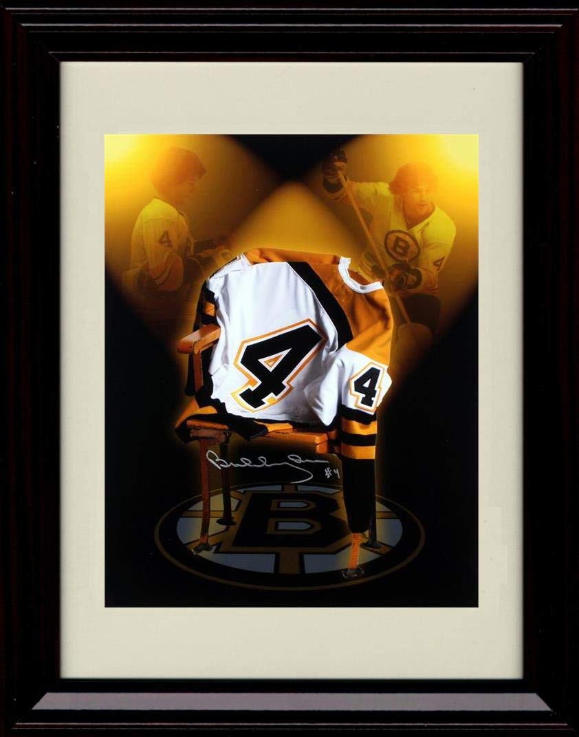 Framed Bobby Orr Autograph Replica Print - Jersey Collage Framed Print - Hockey FSP - Framed   