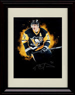 8x10 Framed Evgeni Malkin Autograph Replica Print - Pittsburgh Penguins - Black Background Framed Print - Hockey FSP - Framed   