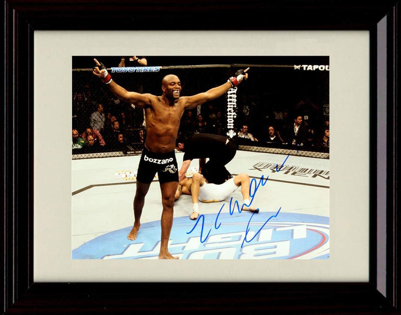 16x20 Framed Anderson Silva Autograph Replica Print - Knockout Celebration Gallery Print - Other FSP - Gallery Framed   