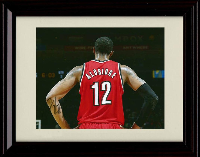 16x20 Framed Lamarcus Aldridge Autograph Replica Print - Back View - Portland Trailblazers Gallery Print - Pro Basketball FSP - Gallery Framed   