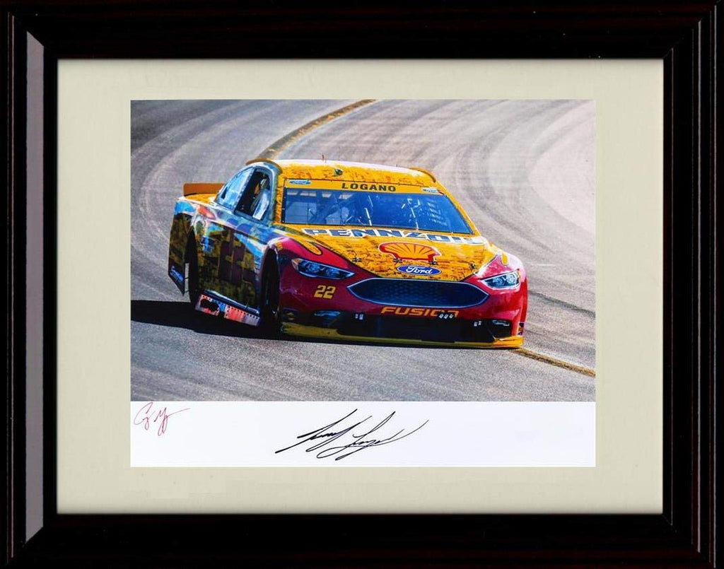 8x10 Framed Joey Logano Autograph Replica Print - Car Framed Print - NASCAR FSP - Framed   