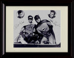 8x10 Framed Burt Ward and Adam West Autograph Replica Print - Batman TV Show Batmobile Framed Print - Television FSP - Framed   