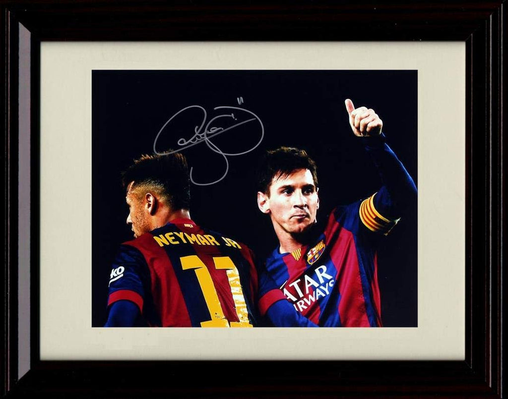 8x10 Framed Neymar Autograph Replica Print - Barcelona Framed Print - Soccer FSP - Framed   