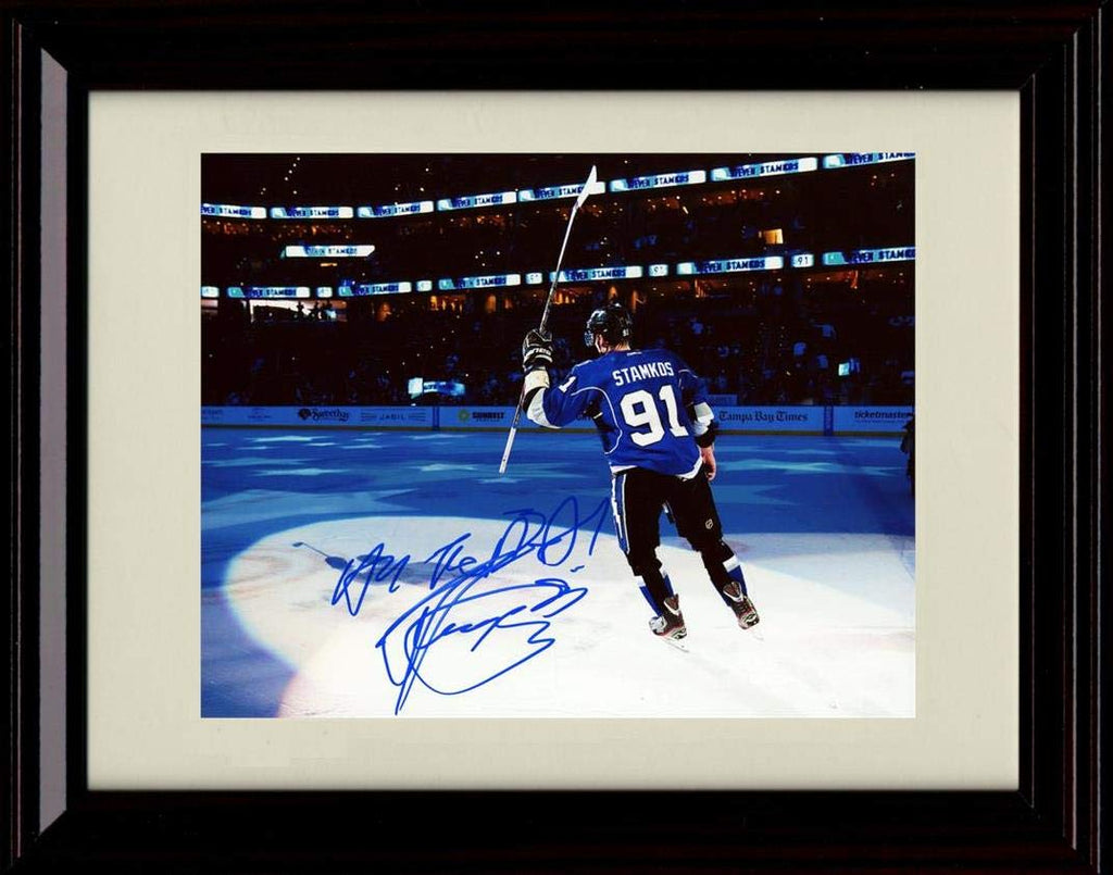 8x10 Framed Steven Stamkos Autograph Replica Print - Tampa Bay Lightning Framed Print - Hockey FSP - Framed   