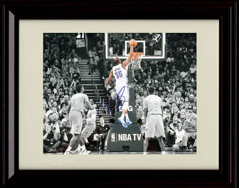 8x10 Framed Kevin Durant Autograph Replica Print - The Dunk - Thunder Framed Print - Pro Basketball FSP - Framed   