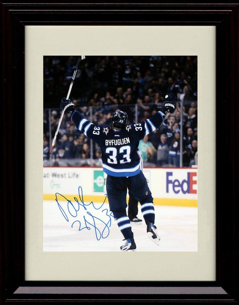 8x10 Framed Dustin Byfuglien Autograph Replica Print - Winnipeg Jets Framed Print - Hockey FSP - Framed   