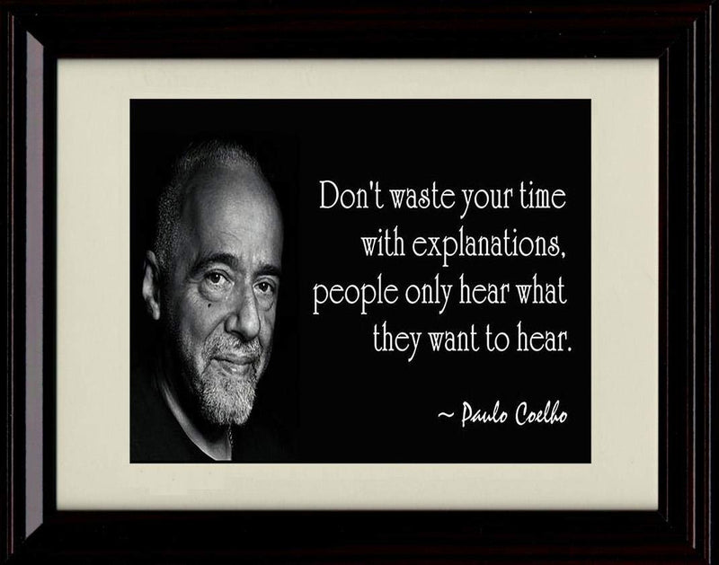 16x20 Framed Paulo Coelbo Quote - Don't Waste Time Gallery Print - Other FSP - Gallery Framed   