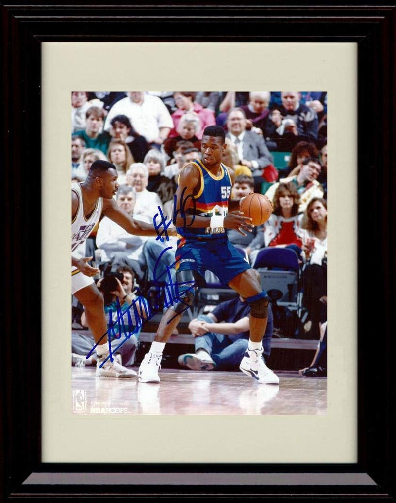 8x10 Framed Dikembe Mutombo Autograph Replica Print - Dribbling The Ball - Nuggets Framed Print - Pro Basketball FSP - Framed   