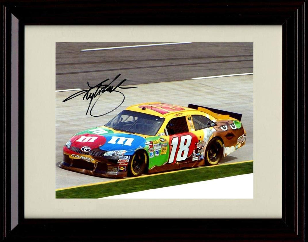 8x10 Framed Kyle Busch Autograph Replica Print - M&M Car Framed Print - NASCAR FSP - Framed   