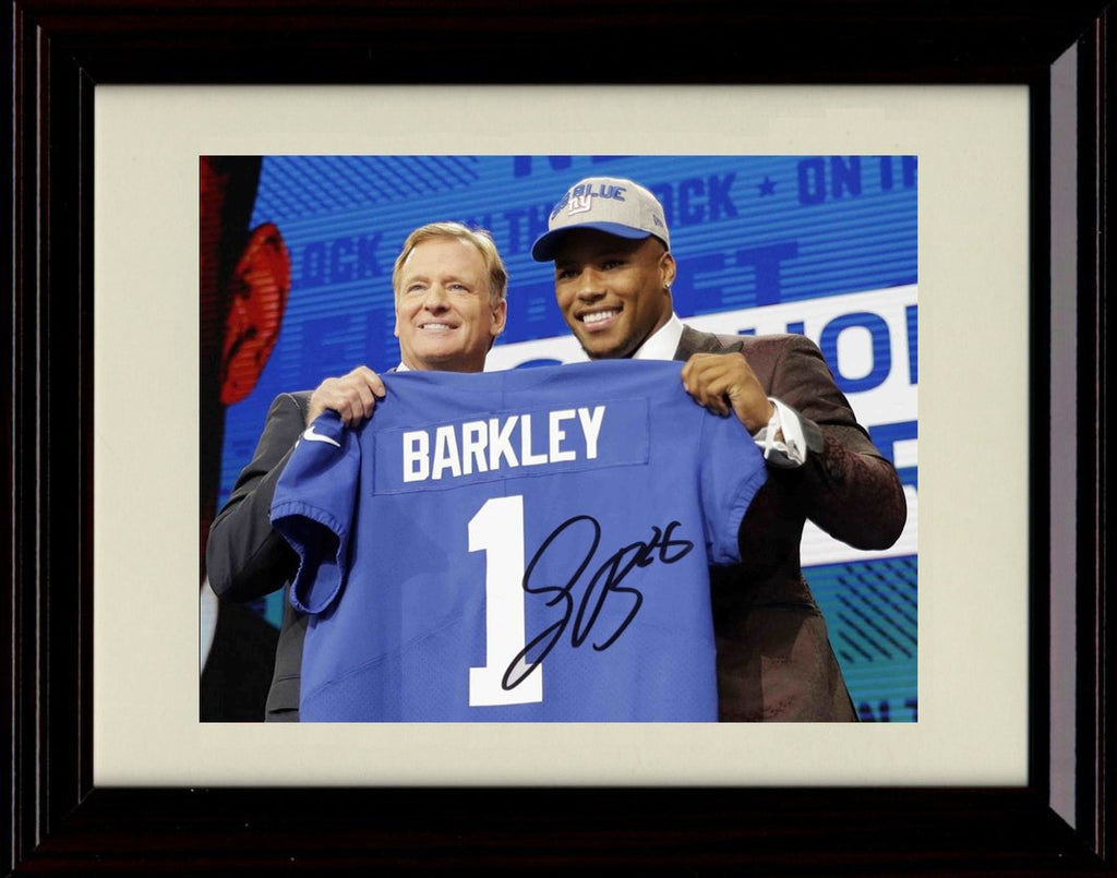 Unframed Saquon Barkley - New York Giants Draft Night Autograph Promo Print Unframed Print - Pro Football FSP - Unframed   