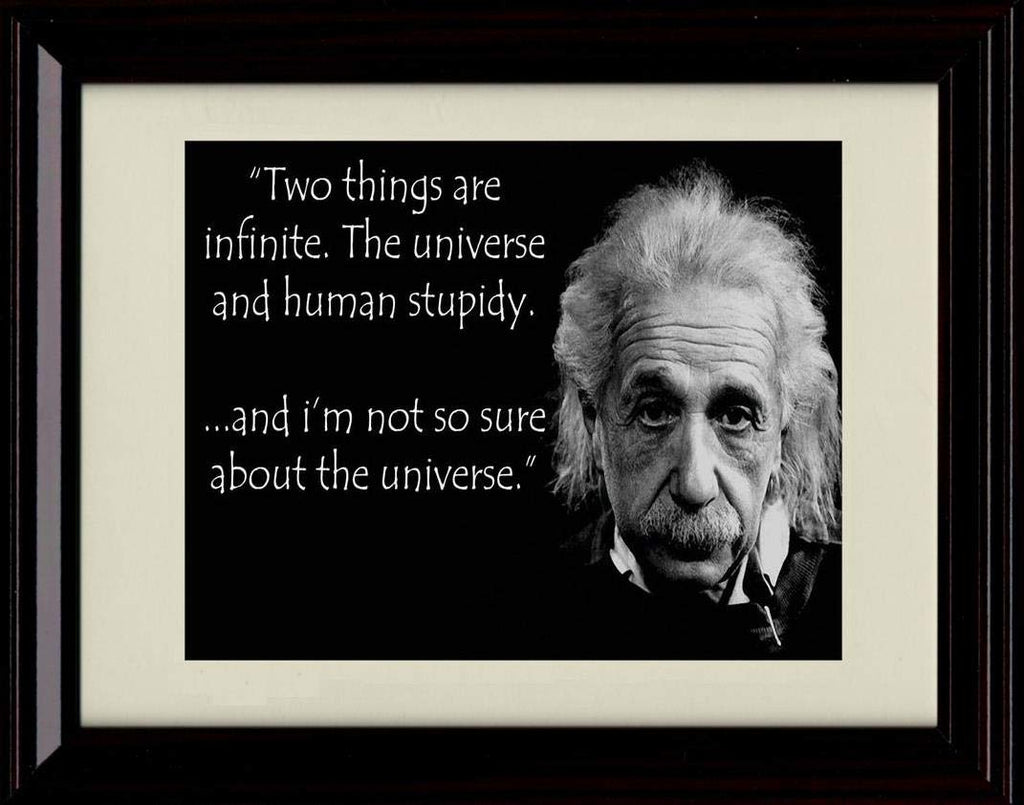 Framed Albert Einstein Quote - Human Stupidity Framed Print - Other FSP - Framed   