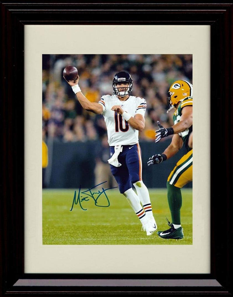 16x20 Framed Mitchell Trubisky Autograph Replica Print - Making The Throw Gallery Print - Pro Football FSP - Gallery Framed   