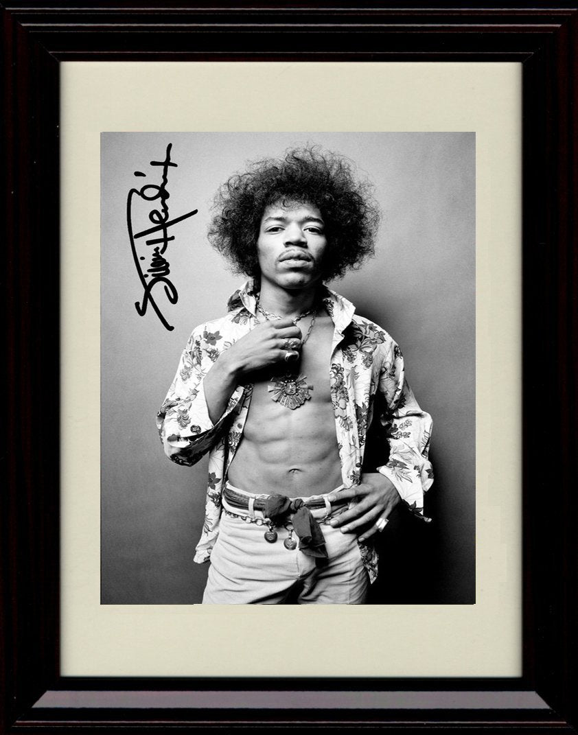 8x10 Framed Jimi Hendrix Autograph Replica Print Framed Print - Music FSP - Framed   