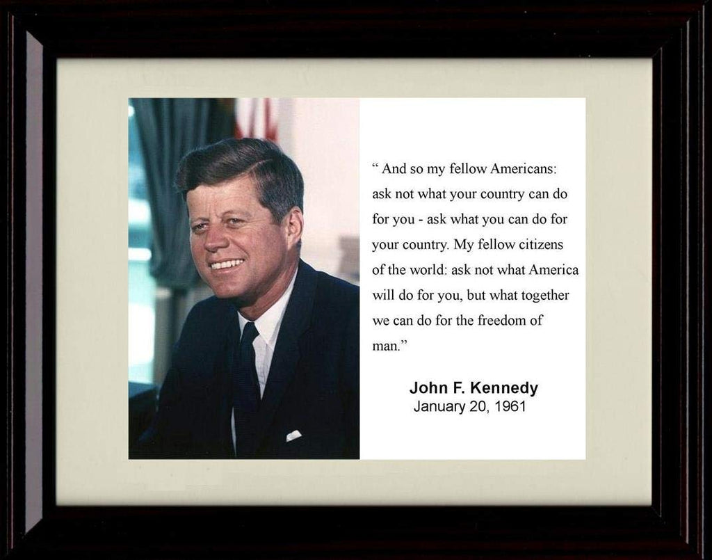 Unframed JFK Quote - Ask What You Can Do for Your Country Unframed Print - Other FSP - Unframed   