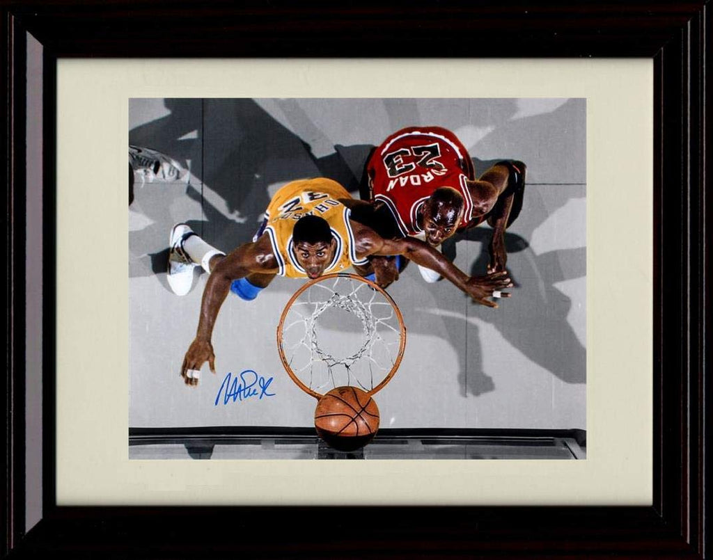 Framed Magic Johnson Autograph Replica Print - The Rebound Top View - Lakers Framed Print - Pro Basketball FSP - Framed   