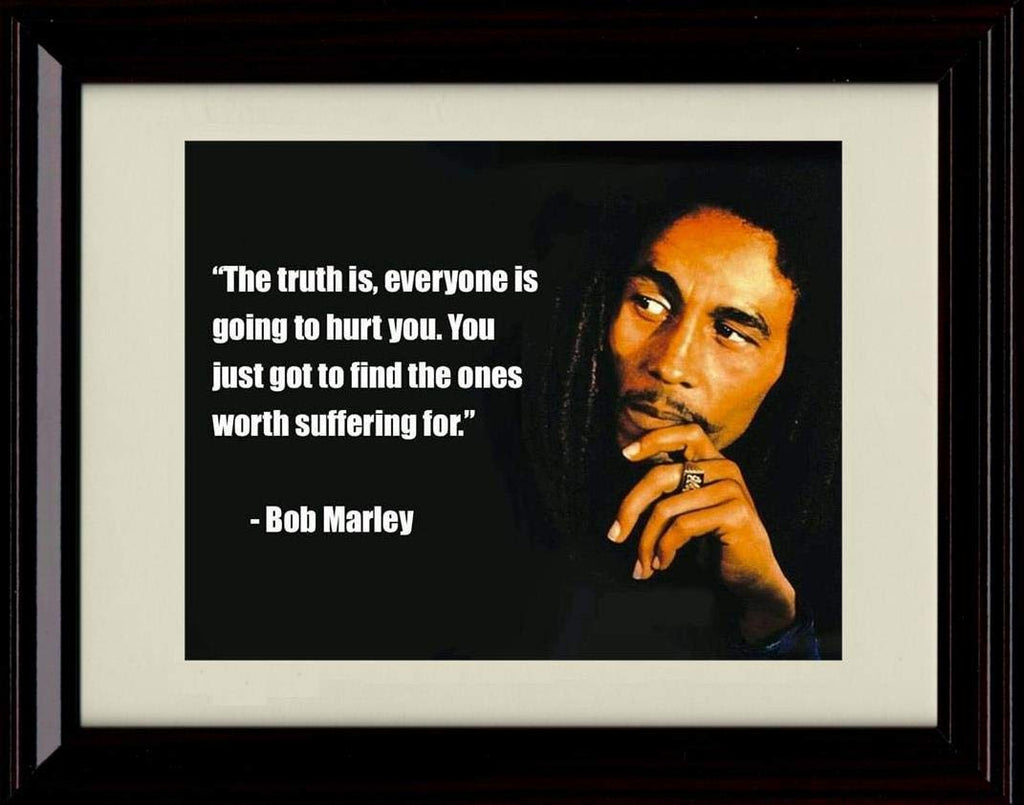 8x10 Framed Bob Marley Quote - Pain and Suffering Framed Print - Other FSP - Framed   