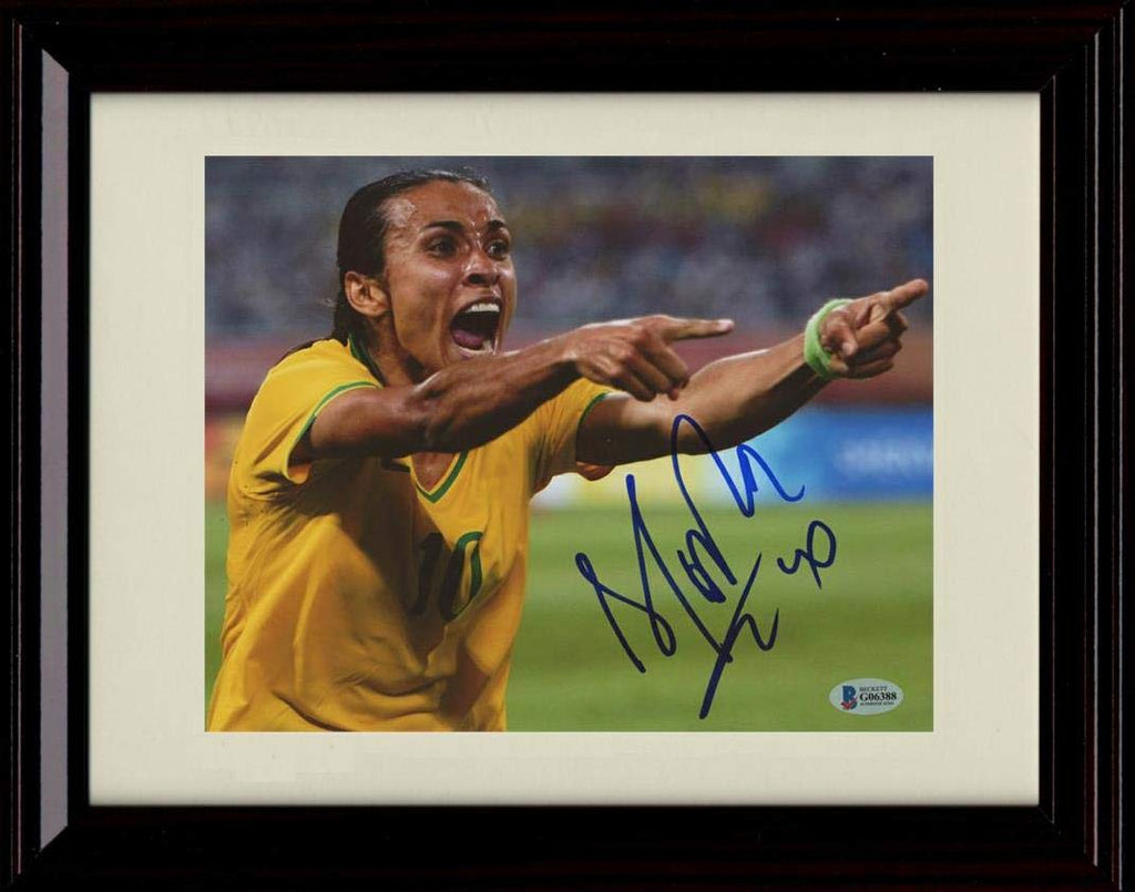 16x20 Framed Marta Vieira da Silva Autograph Replica Print - Pointing Gallery Print - Soccer FSP - Gallery Framed   