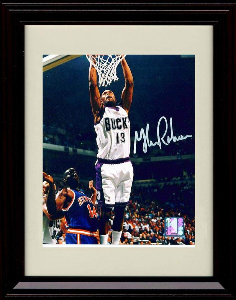 8x10 Framed Glenn Robinson Autograph Replica Print - in The Air - Milwaukee Bucks Framed Print - Pro Basketball FSP - Framed   