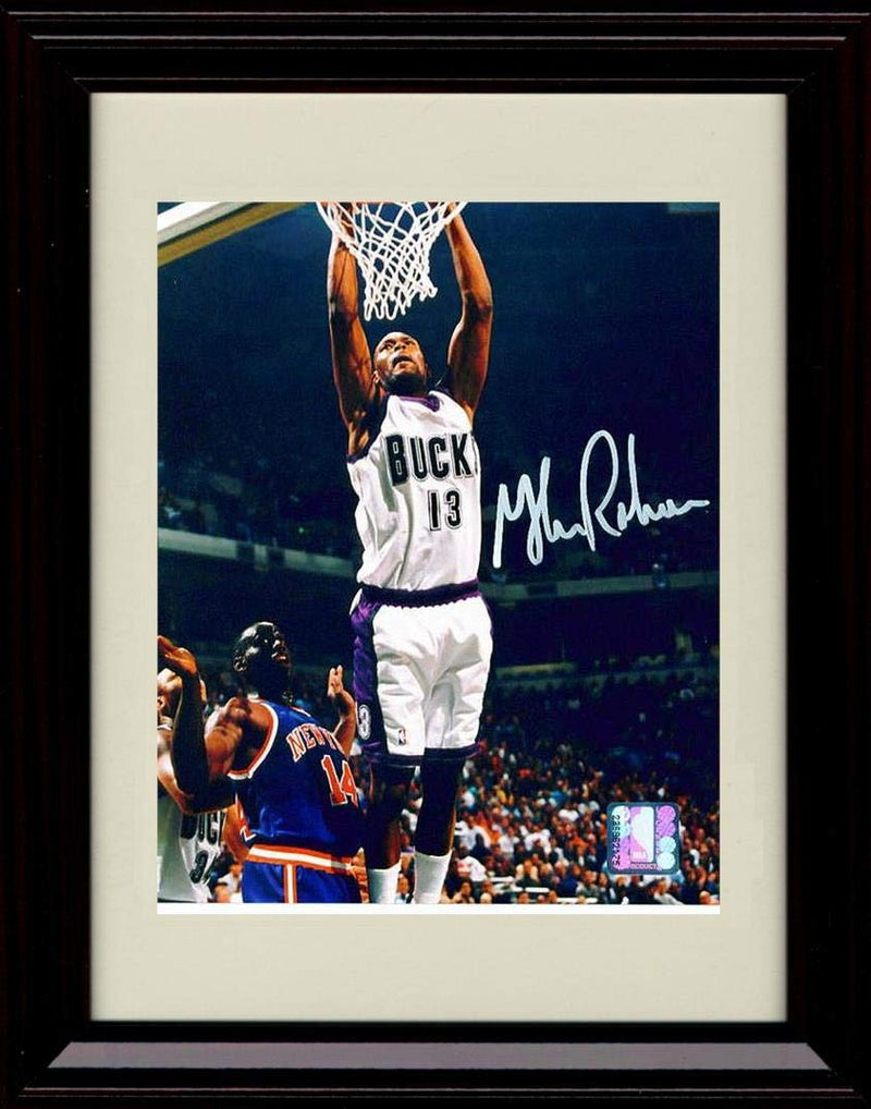 16x20 Framed Glenn Robinson Autograph Replica Print - in The Air - Milwaukee Bucks Gallery Print - Pro Basketball FSP - Gallery Framed   