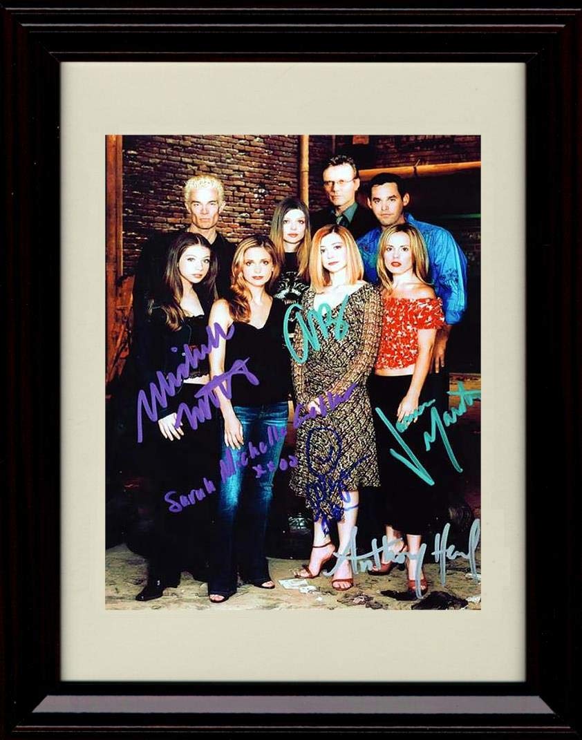 8x10 Framed Buffy The Vampire Slayer Autograph Replica Print - Cast Picture Framed Print - Television FSP - Framed   