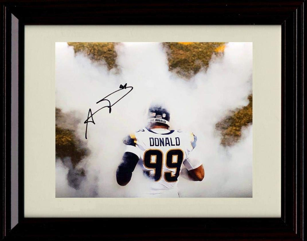 8x10 Framed Aaron Donald Autograph Replica Print - Entering The Field Framed Print - Pro Football FSP - Framed   