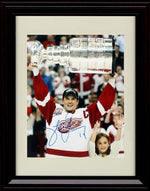 8x10 Framed Steve Yzerman Autograph Replica Print - Detroit Red Wings - Holding Trophy Framed Print - Hockey FSP - Framed   