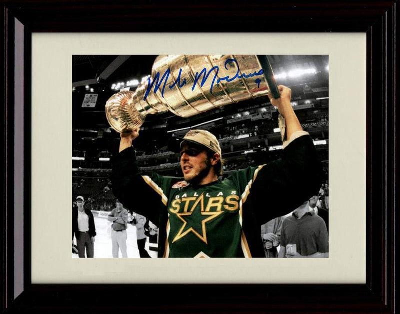 Unframed Mike Modano Autograph Replica Print - Dallas Stars - Holding Trophy Unframed Print - Hockey FSP - Unframed   