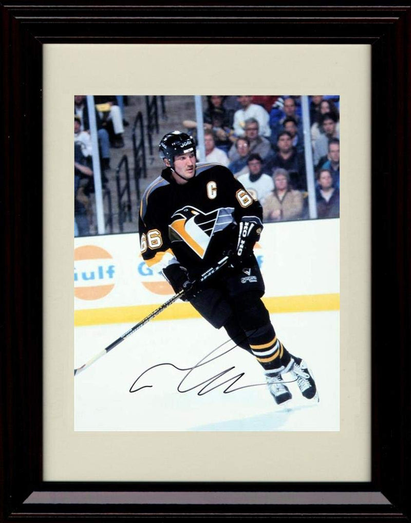 8x10 Framed Mario Lemieux Autograph Replica Print - Pittsburgh Penguins Framed Print - Hockey FSP - Framed   