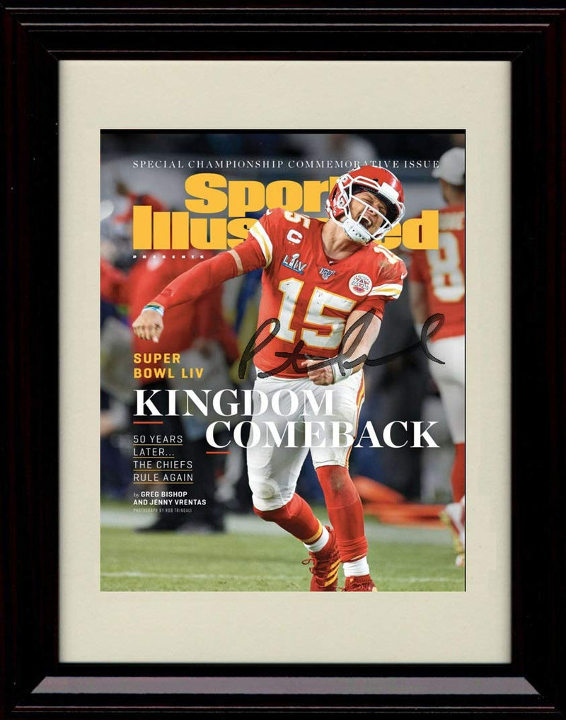 16x20 Framed Patrick Mahomes Super Bowl MVP Autograph Replica Print - Champs! Gallery Print - Pro Football FSP - Gallery Framed   