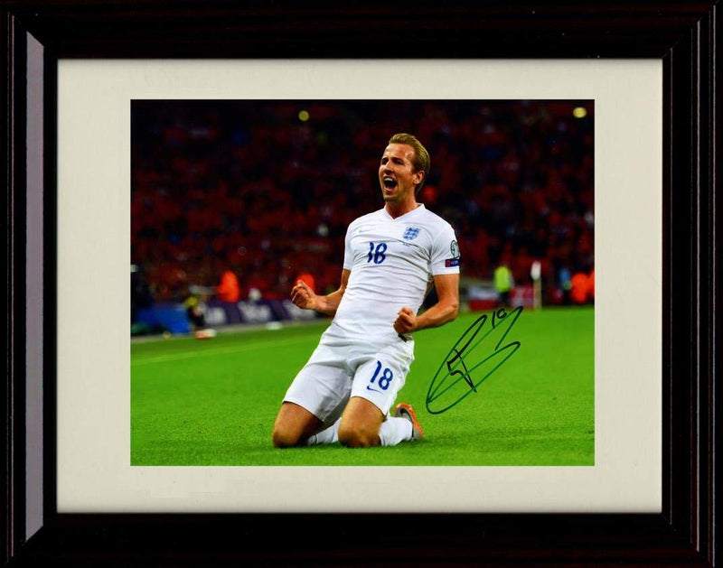 8x10 Framed Harry Kane Autograph Replica Print - England Framed Print - Soccer FSP - Framed   