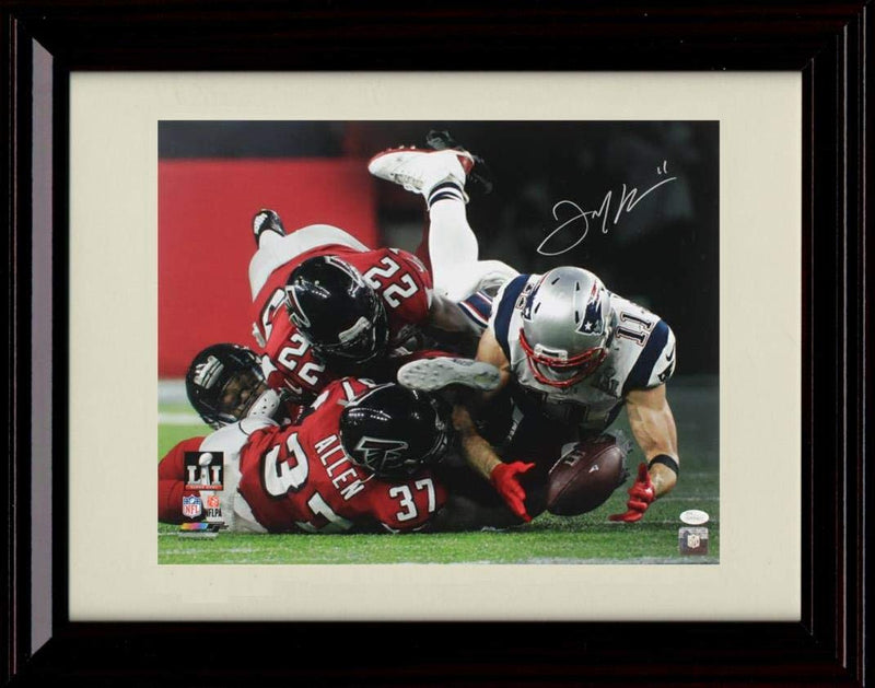 8x10 Framed Julian Edelman Autograph Replica Print - Catch Framed Print - Pro Football FSP - Framed   