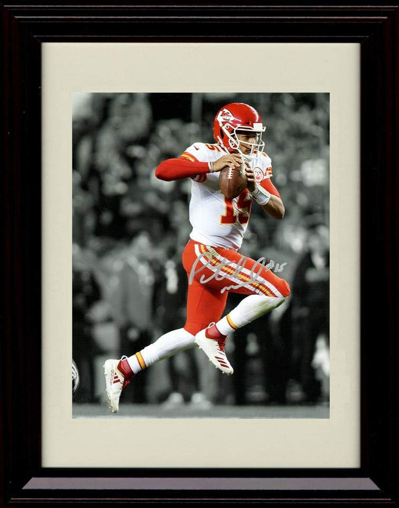Unframed Patrick Mahones Autograph Replica Print - Downfield Scramble Unframed Print - Pro Football FSP - Unframed   