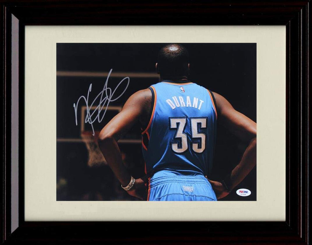 8x10 Framed Kevin Durant Autograph Replica Print - Back of Jersey Hands On Hips - Thunder Framed Print - Pro Basketball FSP - Framed   