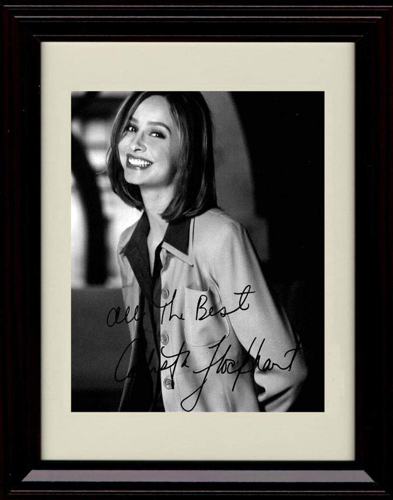 16x20 Framed Calista Flockhart Autograph Replica Print - All The Best Black and White Gallery Print - Television FSP - Gallery Framed   