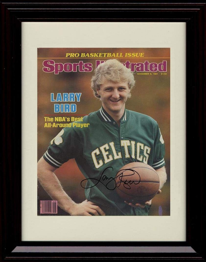 8x10 Framed Larry Bird Autograph Replica Print - Sports Illustrated The NBA's Best All Around Player - Celtics Framed Print - Pro Basketball FSP - Framed   