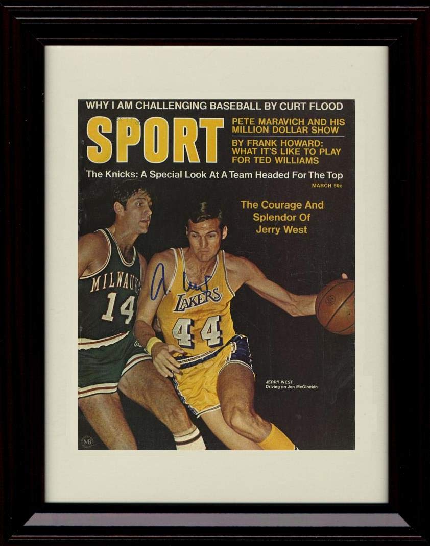 Unframed Jerry West Autograph Replica Print - Sport The Courage and Splendor - Los Angeles Lakers Unframed Print - Pro Basketball FSP - Unframed   