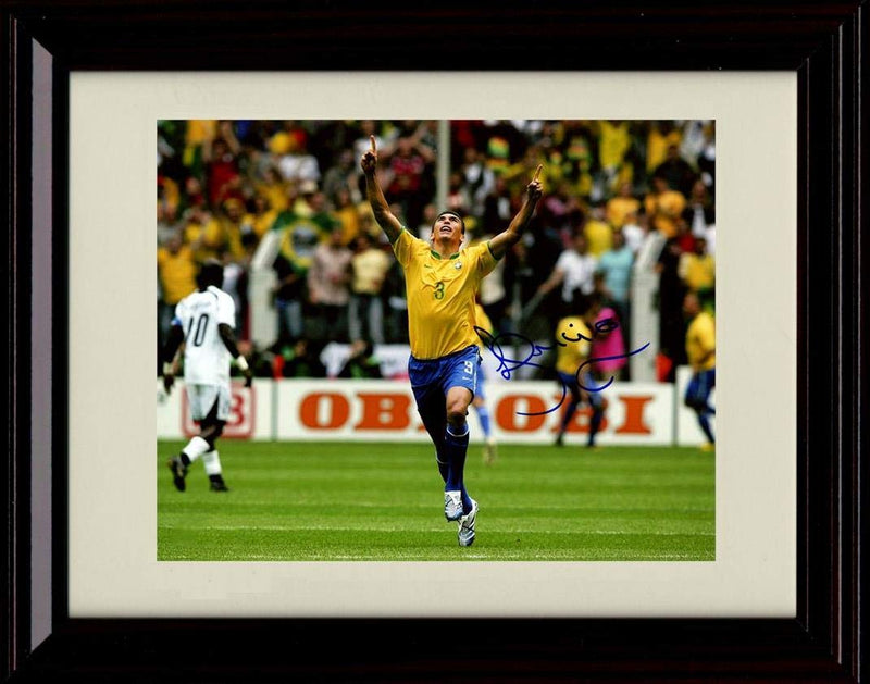 8x10 Framed Lucio Autograph Replica Print - Pointing Up Framed Print - Soccer FSP - Framed   