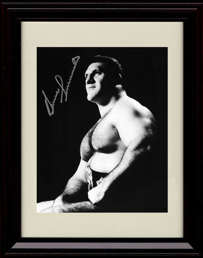 8x10 Framed Bruno Samartino Autograph Replica Print - Black Background Framed Print - Wrestling FSP - Framed   