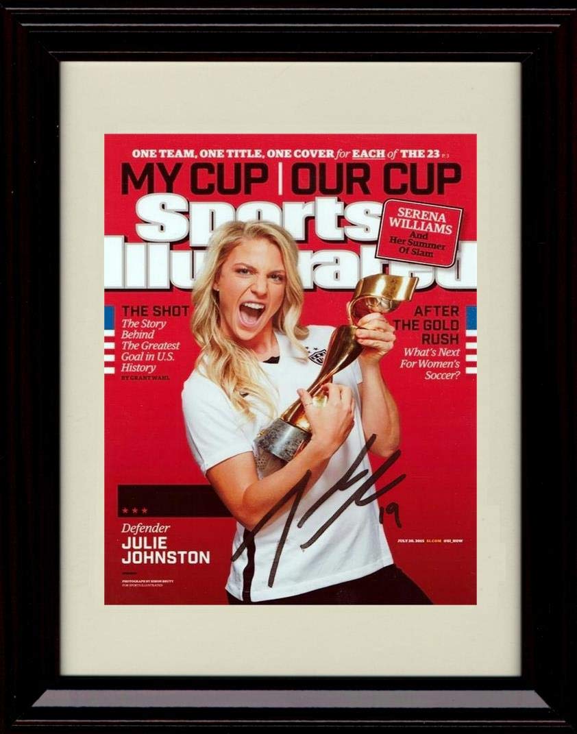 16x20 Framed Julie Johnston Autograph Replica Print - Sports Illustrated My Cup Our Cup Gallery Print - Soccer FSP - Gallery Framed   