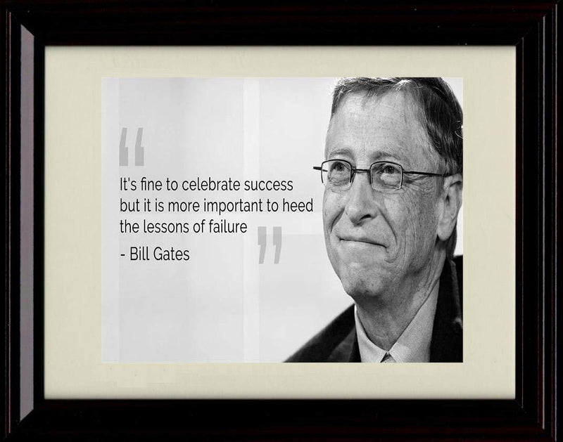 8x10 Framed Bill Gates Quote - Failure Framed Print - Other FSP - Framed   