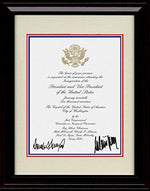 8x10 Framed Presidential Inaugural Invite Autograph Promo Print - Donald and Milenia Trump Framed Print - History FSP - Framed   