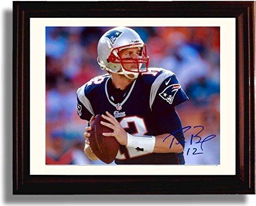 8x10 Framed Tom Brady - New England Patriots "Looking Downfield" Autograph Promo Print Framed Print - Pro Football FSP - Framed   