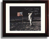 Framed Buzz Aldrin Autograph Promo Print - American Flag on the Moon Framed Print - History FSP - Framed   