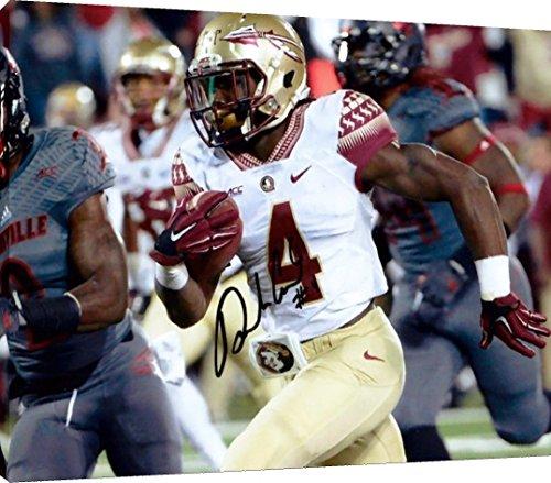 Floating Canvas Wall Art: Dalvin Cook, Florida State Seminoles TD Run Autograph Print Floating Canvas - College Football FSP - Floating Canvas   