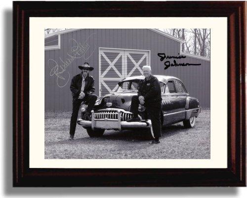 8x10 Framed Junior Johnson and Richard Petty Autograph Promo Print Framed Print - NASCAR FSP - Framed   