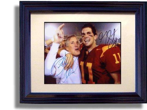 Framed 8x10 USC Trojans Pete Carroll, Matt Leinart National Championship Framed 8x10 Autograph Print Framed Print - College Football FSP - Framed   