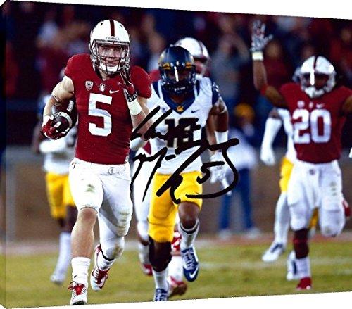 Floating Canvas Wall Art: Stanford Cardinal - Christian McCaffrey Autograph Print Floating Canvas - College Football FSP - Floating Canvas   