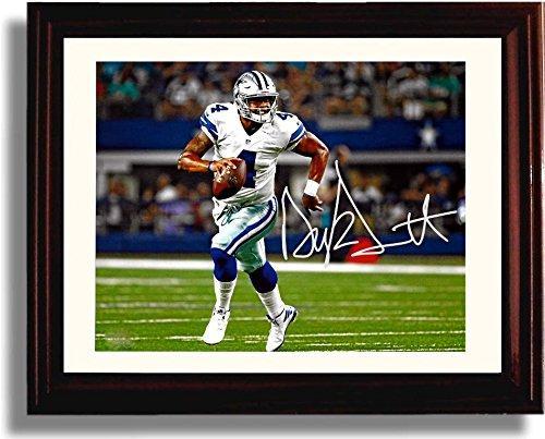 8x10 Framed Dak Prescott - Dallas Cowboys "On the Run" Autograph Promo Print Framed Print - Pro Football FSP - Framed   