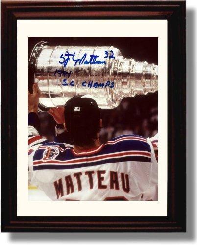 8x10 Framed Stefan Matteau Autograph Promo Print - New York Rangers - Holding the Cup on High Framed Print - Hockey FSP - Framed   